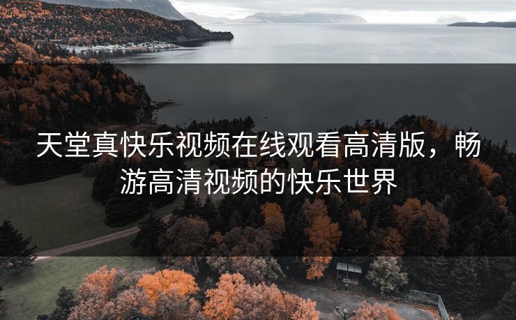 天堂真快乐视频在线观看高清版，畅游高清视频的快乐世界