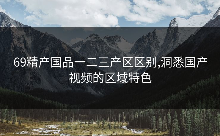 69精产国品一二三产区区别,洞悉国产视频的区域特色