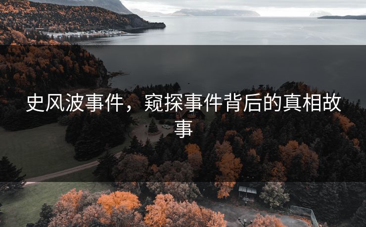 史风波事件，窥探事件背后的真相故事